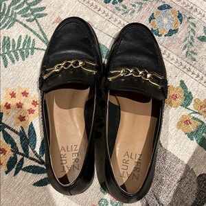Naturalizer Black Flats with Gold Accent